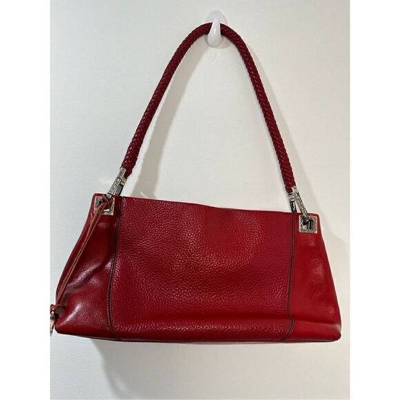 Brighton vintage red handbag with plaid interior design.   #M-0627 - Picture 1 of 9